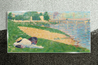 Summer laziness by the water Glass Wall Art