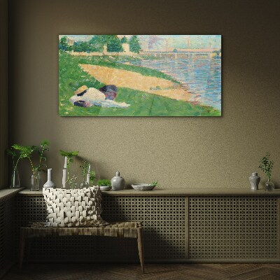 Summer laziness by the water Glass Wall Art