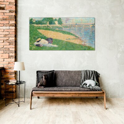 Summer laziness by the water Glass Wall Art