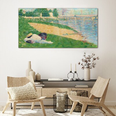 Summer laziness by the water Glass Wall Art