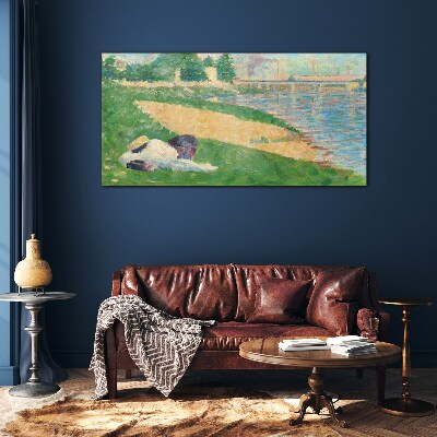 Summer laziness by the water Glass Wall Art