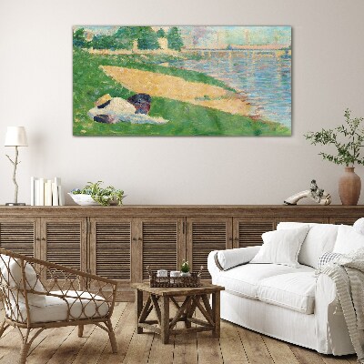 Summer laziness by the water Glass Wall Art