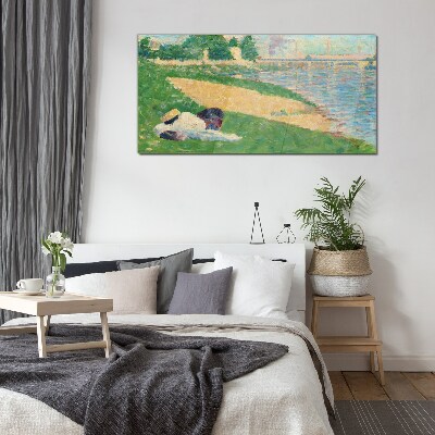 Summer laziness by the water Glass Wall Art