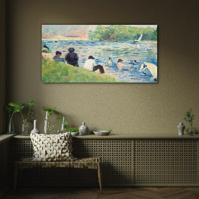Water nature people Glass Wall Art