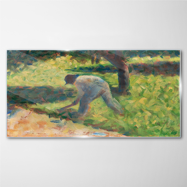 Working in the garden Glass Wall Art