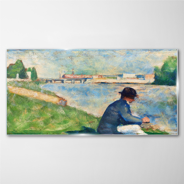 A peaceful landscape by the river Glass Wall Art