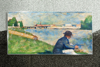 A peaceful landscape by the river Glass Wall Art