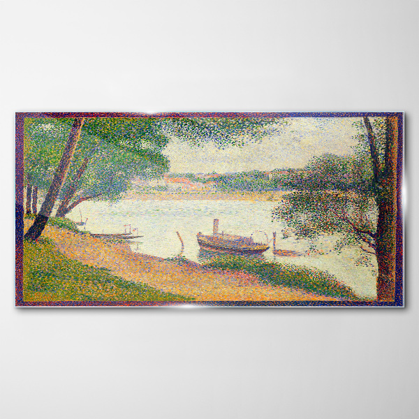 A peaceful landscape by the river Glass Wall Art