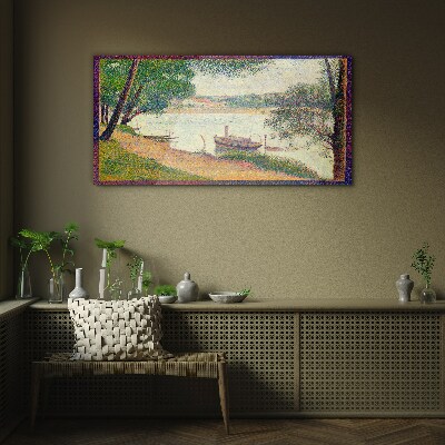 A peaceful landscape by the river Glass Wall Art