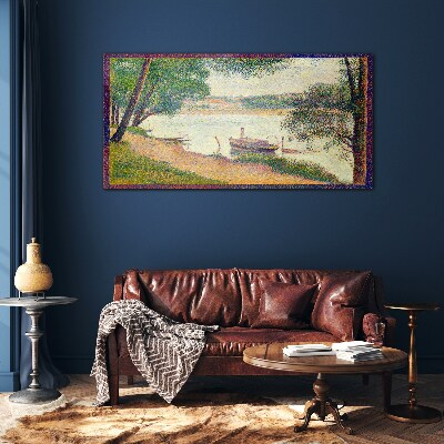 A peaceful landscape by the river Glass Wall Art