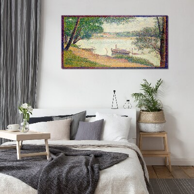 A peaceful landscape by the river Glass Wall Art