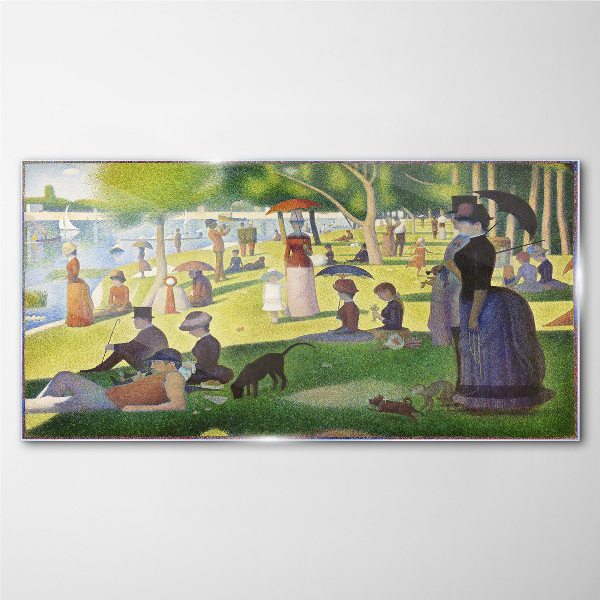 Sunday afternoon by the river Glass Wall Art