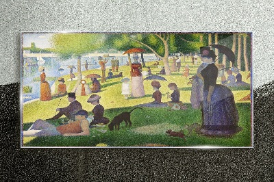 Sunday afternoon by the river Glass Wall Art