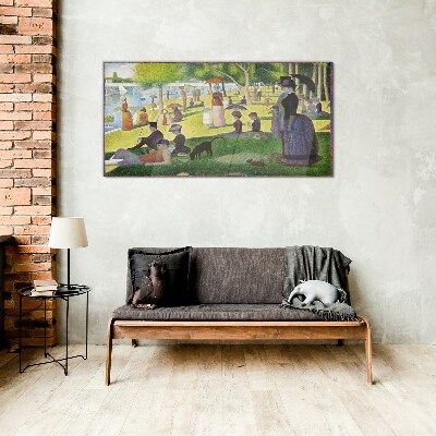 Sunday afternoon by the river Glass Wall Art
