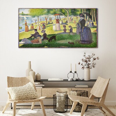 Sunday afternoon by the river Glass Wall Art