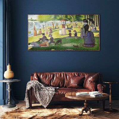 Sunday afternoon by the river Glass Wall Art