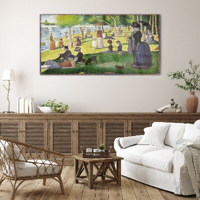 Sunday afternoon by the river Glass Wall Art