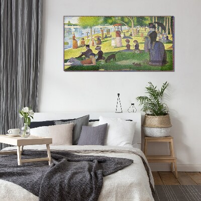 Sunday afternoon by the river Glass Wall Art