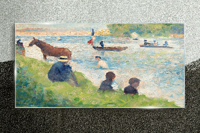 Summer afternoon on the river Glass Wall Art