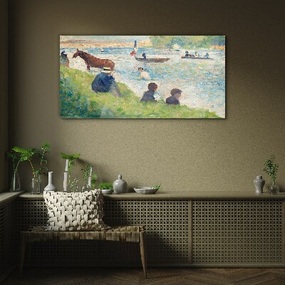 Summer afternoon on the river Glass Wall Art