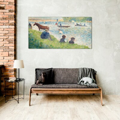 Summer afternoon on the river Glass Wall Art