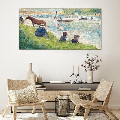 Summer afternoon on the river Glass Wall Art