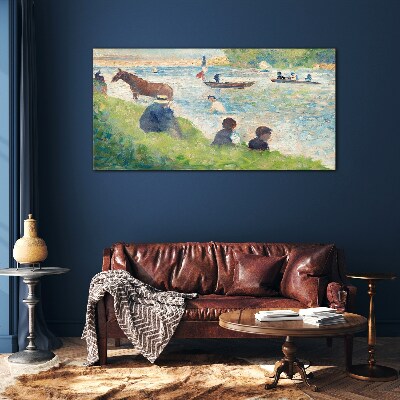 Summer afternoon on the river Glass Wall Art
