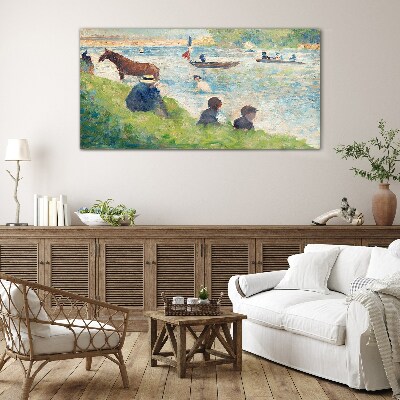 Summer afternoon on the river Glass Wall Art