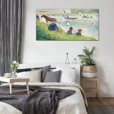 Summer afternoon on the river Glass Wall Art