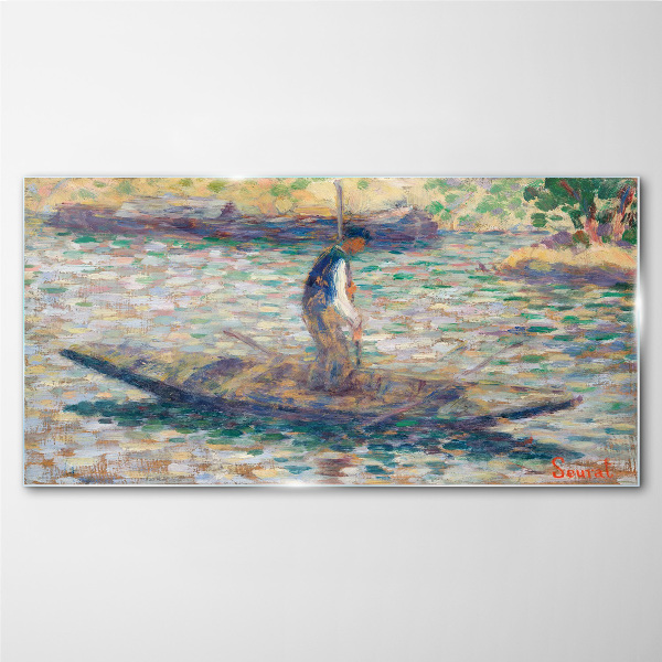 Sailor on the river Glass Wall Art