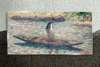 Sailor on the river Glass Wall Art