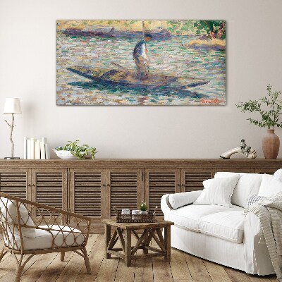 Sailor on the river Glass Wall Art
