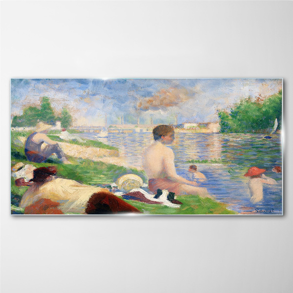 Summer relaxation by the water Glass Wall Art