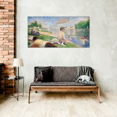 Summer relaxation by the water Glass Wall Art