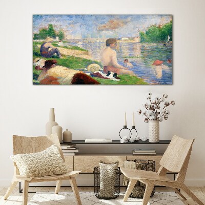 Summer relaxation by the water Glass Wall Art