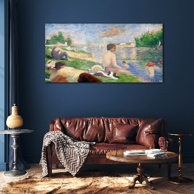 Summer relaxation by the water Glass Wall Art