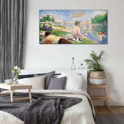 Summer relaxation by the water Glass Wall Art