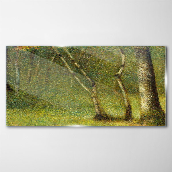 Green forest in the sunlight Glass Wall Art