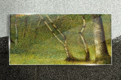 Green forest in the sunlight Glass Wall Art