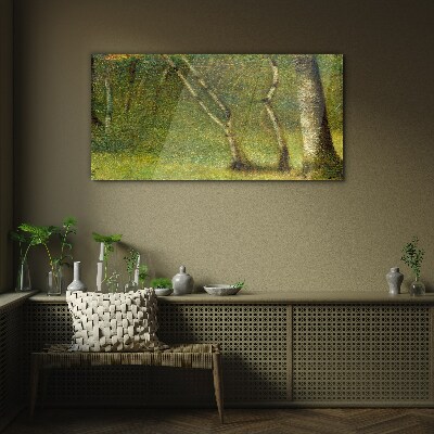 Green forest in the sunlight Glass Wall Art
