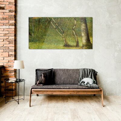 Green forest in the sunlight Glass Wall Art
