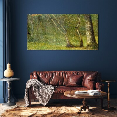Green forest in the sunlight Glass Wall Art