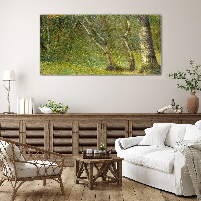 Green forest in the sunlight Glass Wall Art