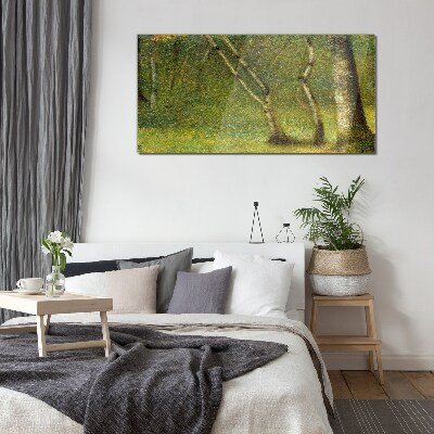 Green forest in the sunlight Glass Wall Art