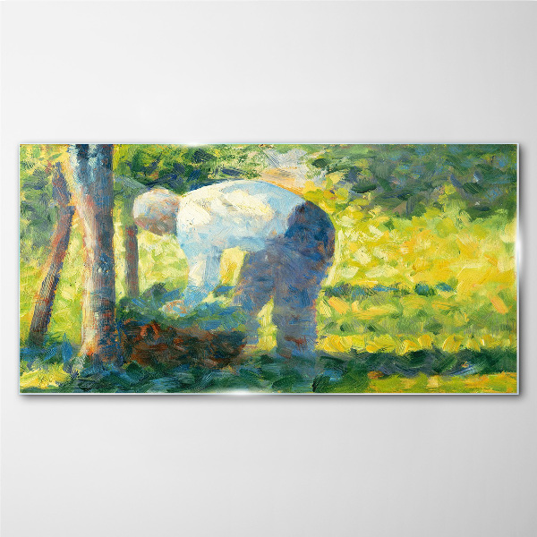 Working in the garden Glass Wall Art