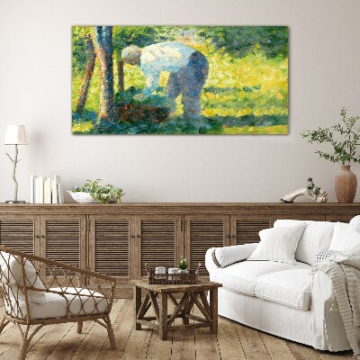 Working in the garden Glass Wall Art