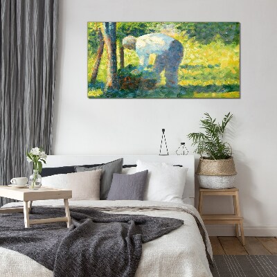 Working in the garden Glass Wall Art