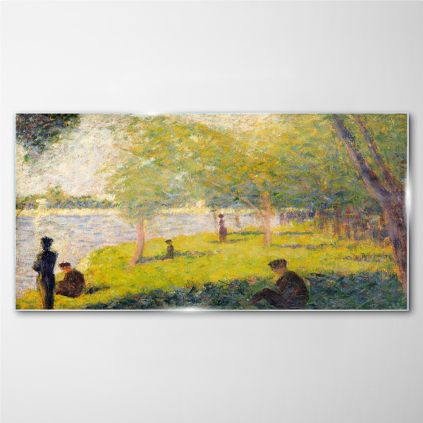 A summer day on the river Glass Wall Art