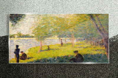 A summer day on the river Glass Wall Art
