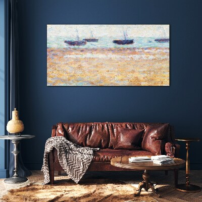 A peaceful port in pastel colors Glass Wall Art